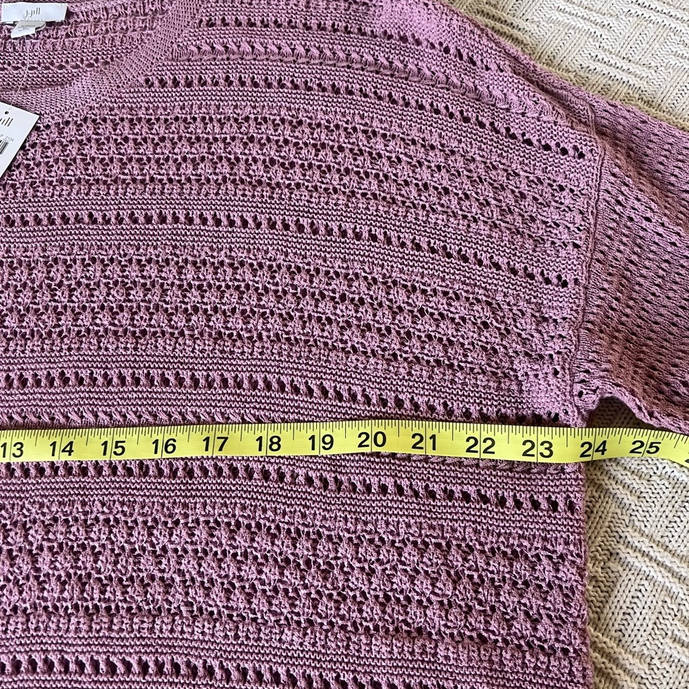 NWT J Jill open weave sweater 3/4 sleeve XLP - Picture 4 of 6